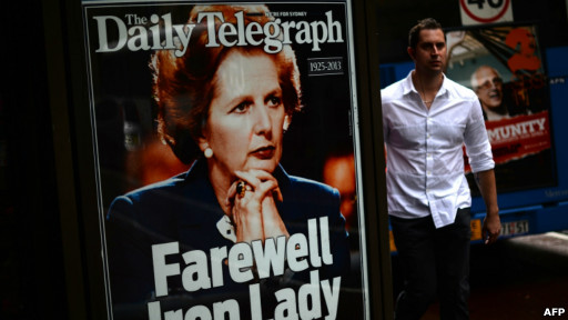 报纸封面上的撒切尔夫人相片