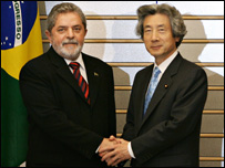 Luiz Inácio Lula da Silva e Junichiro Koizumi (Foto: Ricardo Stuckert/PR)