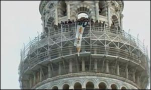 Students in the Leaning Tower of Pisa