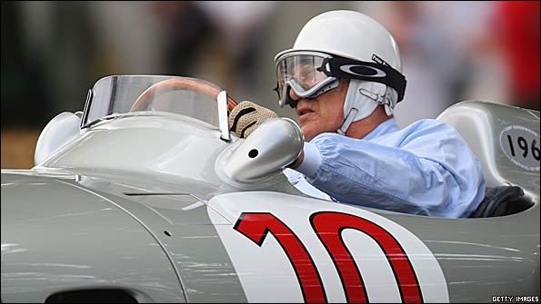 Stirling Moss in the 1954 Mercedes W154