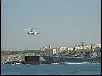 Flotila při přehlídce