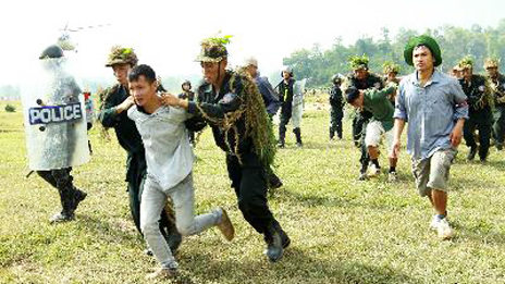 Hình ảnh cuộc diễn tập (ảnh của Thông tấn xã Việt Nam)