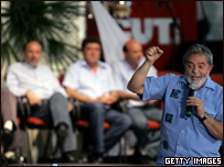 O presidente Luiz Inácio Lula da Silva durante cerimônia de posse da nova diretoria Sindicato dos Metalúrgicos do ABC