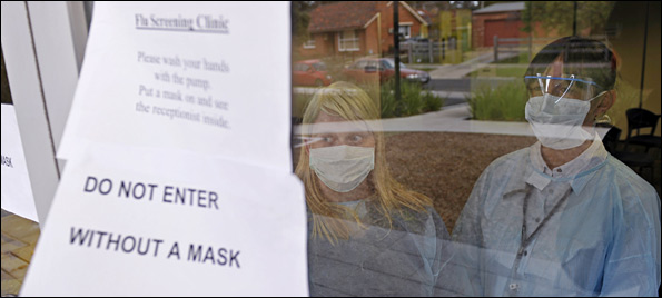 Swine flu clinic in Melbourne, Australia
