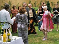 Marriage partners-to-be approaching the altar