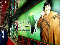 O Presidente Muammar Kaddafi