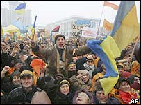 Kiev'de muhalefet yandaşları