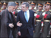 گوردون براون و حامد کرزی