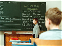 Chlapec před tabulí