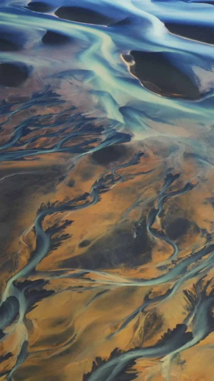 Arial view of a delta.